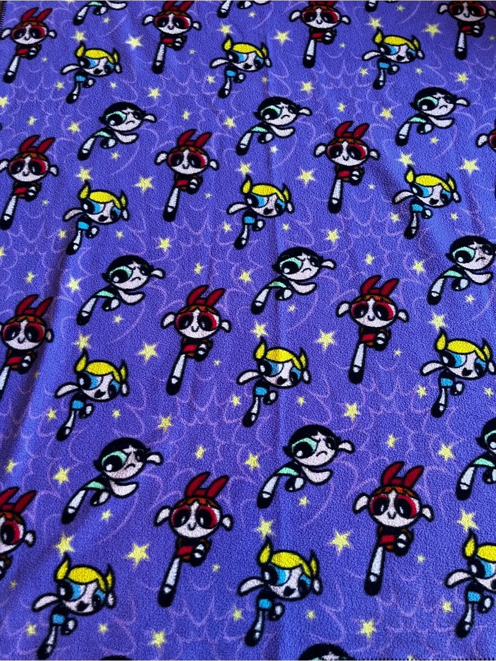 Vintage 2001 ‘The Powerpuff Girls’ Purple Character Print Blanket